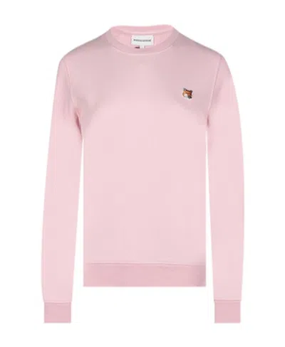 Maison Kitsuné Bold Fox Head Patch Comfort Sweatshirt In Pink