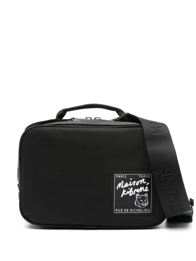 Maison Kitsuné The Traveler Nylon Belt Bag In Black
