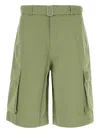 Maison Kitsuné Maison Kitsune Green Cotton Bermuda Shorts In Green