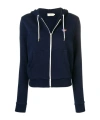 Maison Kitsuné Three-color Striped Fox Patch Hoodie In Black