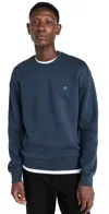 Maison Kitsuné Fox Head Patch Cotton Sweatshirt In Ink Blue