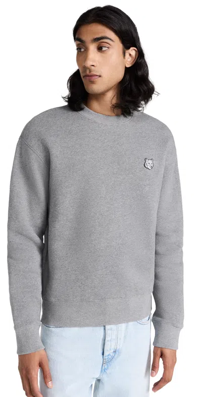 Maison Kitsuné "fox Head" Jersey In Grey