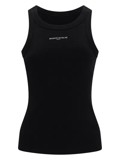 Maison Kitsuné Top Con Logo In Black