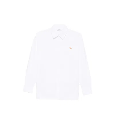 Maison Kitsuné Fox-embroidered Shirt In White