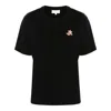 Maison Kitsuné Fox Head Patch Regular Tee Shirt In Black
