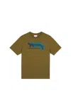 Maison Kitsuné Man T-shirt Military Green Size M Cotton In Green