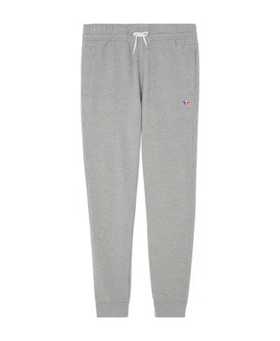 Maison Kitsuné Tricolor Fox Decorates Classic Jogging Pants In Gray