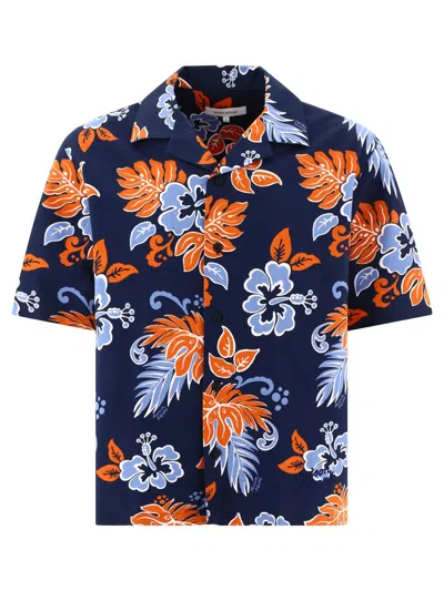 Maison Kitsuné Blue Shirt With Short Sleeves