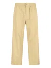 Maison Kitsuné Straight Trousers With Elastic Waistband And Pockets In Beige