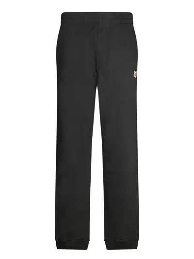 Maison Kitsuné Fox Head Black Trousers