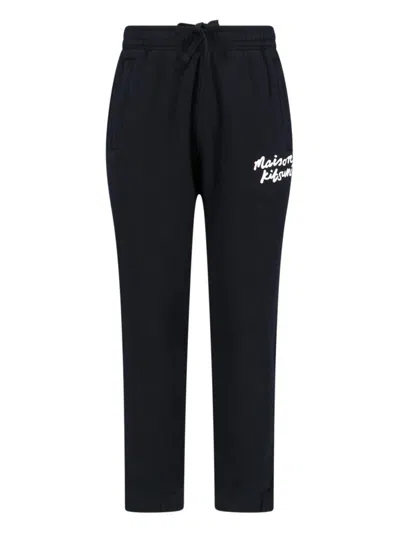 Maison Kitsuné Trousers In Black