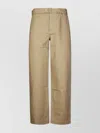 Maison Kitsuné Relaxed-fit Trousers With Belt And Embroidered Detailing