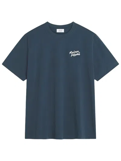 Maison Kitsuné Handwriting Comfort Fit T-shirt In Blue