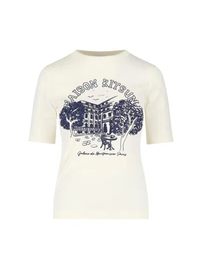 Maison Kitsuné T-shirt "galerie De Montpensier" In Brown