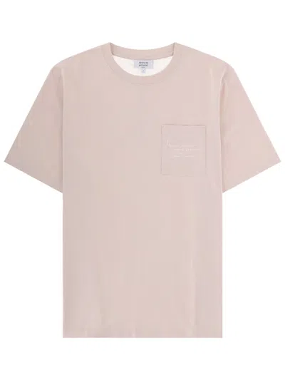 Maison Kitsuné T-shirt "poetic Script" In Pink