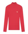 Maison Kitsuné Baby Fox Patch High Neck Jumper In Red
