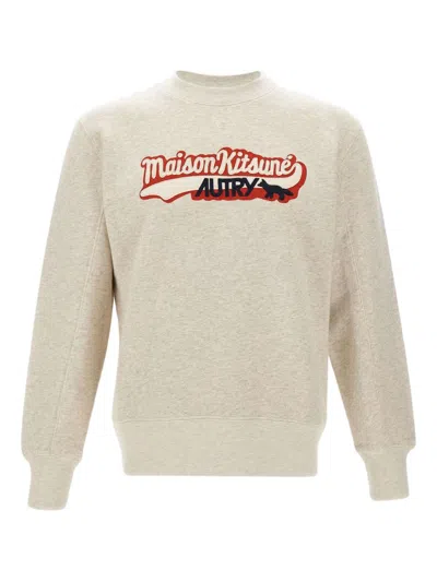 Maison Kitsuné Unisex Logo Crewneck Sweatshirt In White