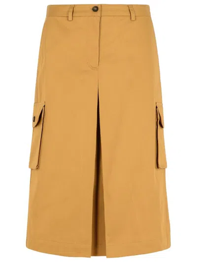 MAISON KITSUNÉ MAISON KITSUNÉ 'UTILITY' BEIGE COTTON SKIRT