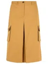 MAISON KITSUNÉ MAISON KITSUNÉ 'UTILITY' BEIGE COTTON SKIRT