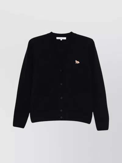 MAISON KITSUNÉ V-NECK LONG SLEEVE WOOL CARDIGAN