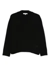 Maison Kitsuné V-neck Wool Sweater In Black