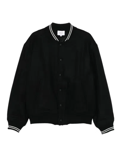 Maison Kitsuné Varsitand Teddand Blouson For Men - Fw25 Edition In Black