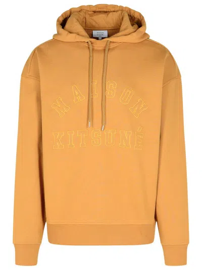 MAISON KITSUNÉ MAISON KITSUNÉ 'VARSITY' BEIGE COTTON SWEATSHIRT