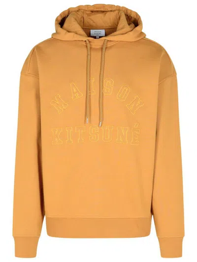 MAISON KITSUNÉ MAISON KITSUNÉ 'VARSITY' BEIGE COTTON SWEATSHIRT