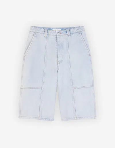 Maison Kitsuné Versatile Denim Workwear Bermuda Shorts In Blue