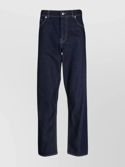 Maison Kitsuné Lightweight Denim Straight Leg Jeans In Blue