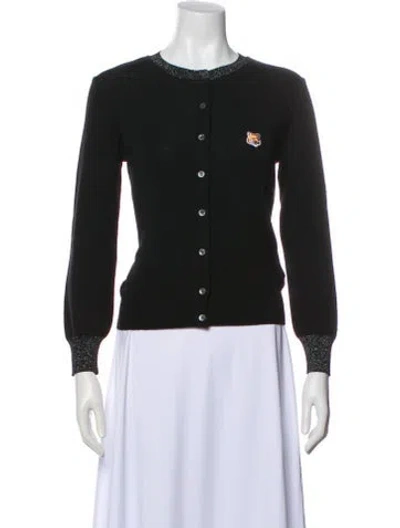 Pre-owned Maison Kitsuné Virgin Wool Crew Neck Sweater In Blue