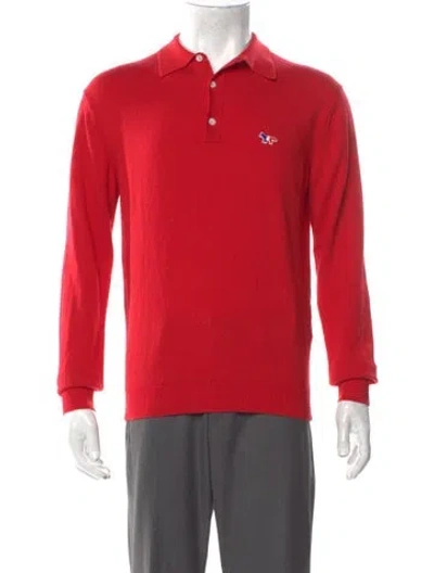 Pre-owned Maison Kitsuné Virgin Wool Long Sleeve Shirt In Red
