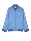 Maison Kitsuné Viscose Jacket With Logo Embroidery In Blue