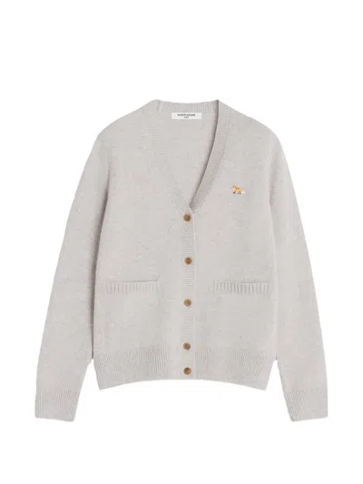 Maison Kitsuné V-neck Cardigan In Gray