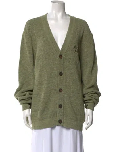 Pre-owned Maison Kitsuné V-neck Sweater In Green