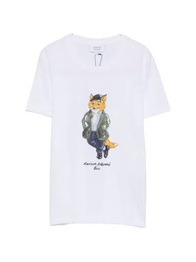Maison Kitsuné Weekend Fox Printed T-shirt In White