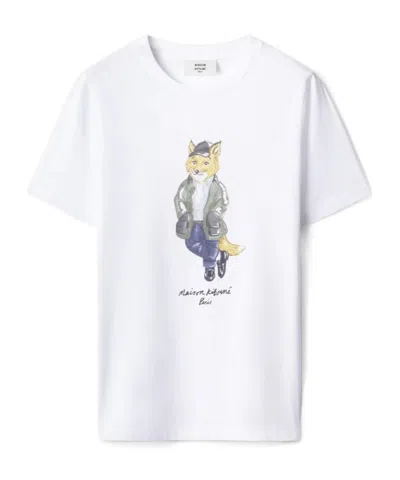 Maison Kitsuné Weekend Fox Regular Tee-shirt In White