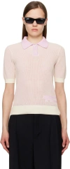 Maison Kitsuné White & Purple Flash Fox Polo In P502 Lilac