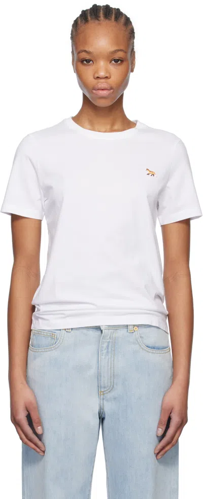 MAISON KITSUNÉ WHITE BABY FOX PATCH REGULAR T-SHIRT