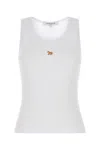 Maison Kitsuné Canotta In Cotone Bianco  Donna In White