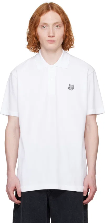 Maison Kitsuné White Bold Fox Head Patch Comfort Polo In P100 White
