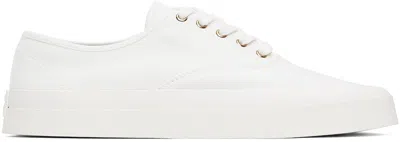 Maison Kitsuné White Canvas Lace-up Sneakers