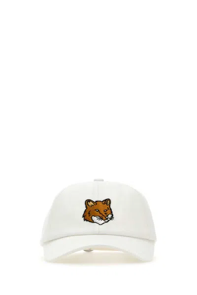 MAISON KITSUNÉ WHITE COTTON BASEBALL CAP
