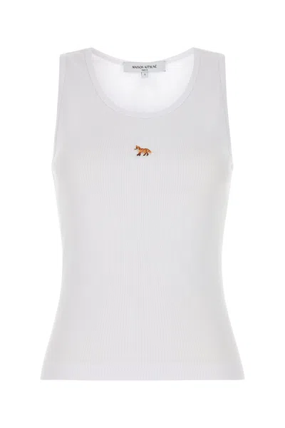 MAISON KITSUNÉ MAISON KITSUNE WHITE COTTON TANK TOP