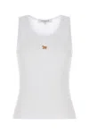 Maison Kitsuné White Cotton Tank Top In White