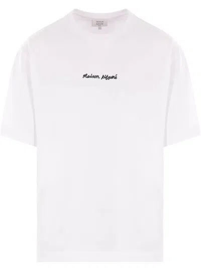 MAISON KITSUNÉ WHITE CREWNECK LOGO T-SHIRT