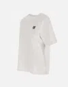 Maison Kitsuné White Crewneck T-shirt With Fox Head Patch In White