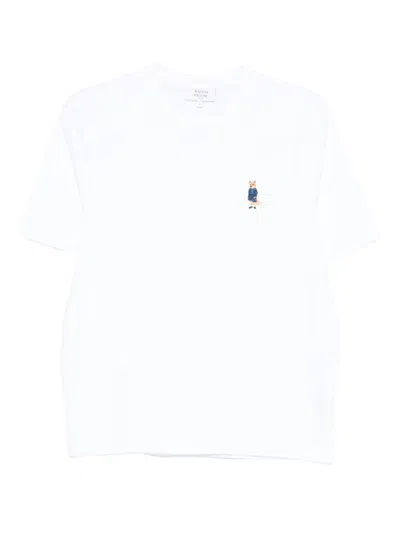MAISON KITSUNÉ WHITE DRESSED FOX COTTON T-SHIRT