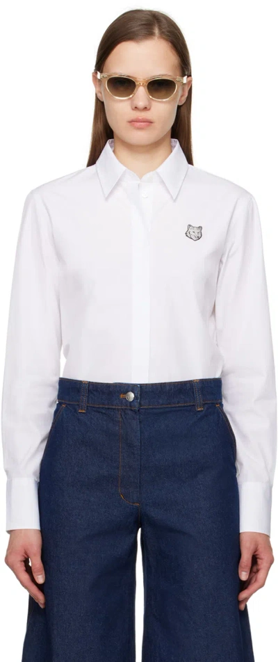 Maison Kitsuné White Fox Head Shirt In P100 White