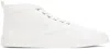 Maison Kitsuné White High-top Canvas Lace-up Sneakers In P100 White